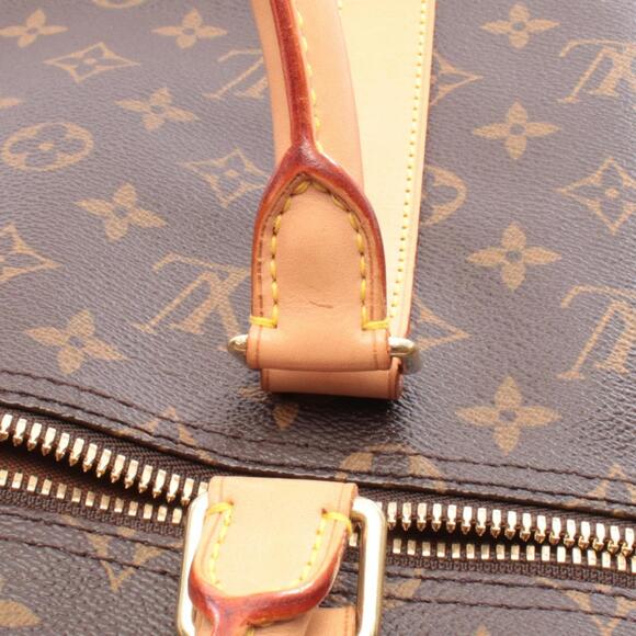 LOUIS VUITTON Authentic Brown Monogram Leather Keepall 50 Boston Bag
